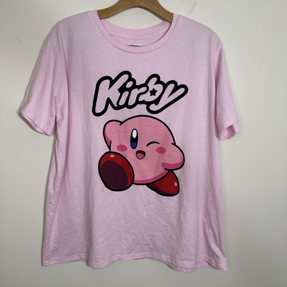Kirby T-shirt Women's 3XL (21)  XXXL Nintendo Hal Laboratory Cotton Pink - Picture 1 of 4